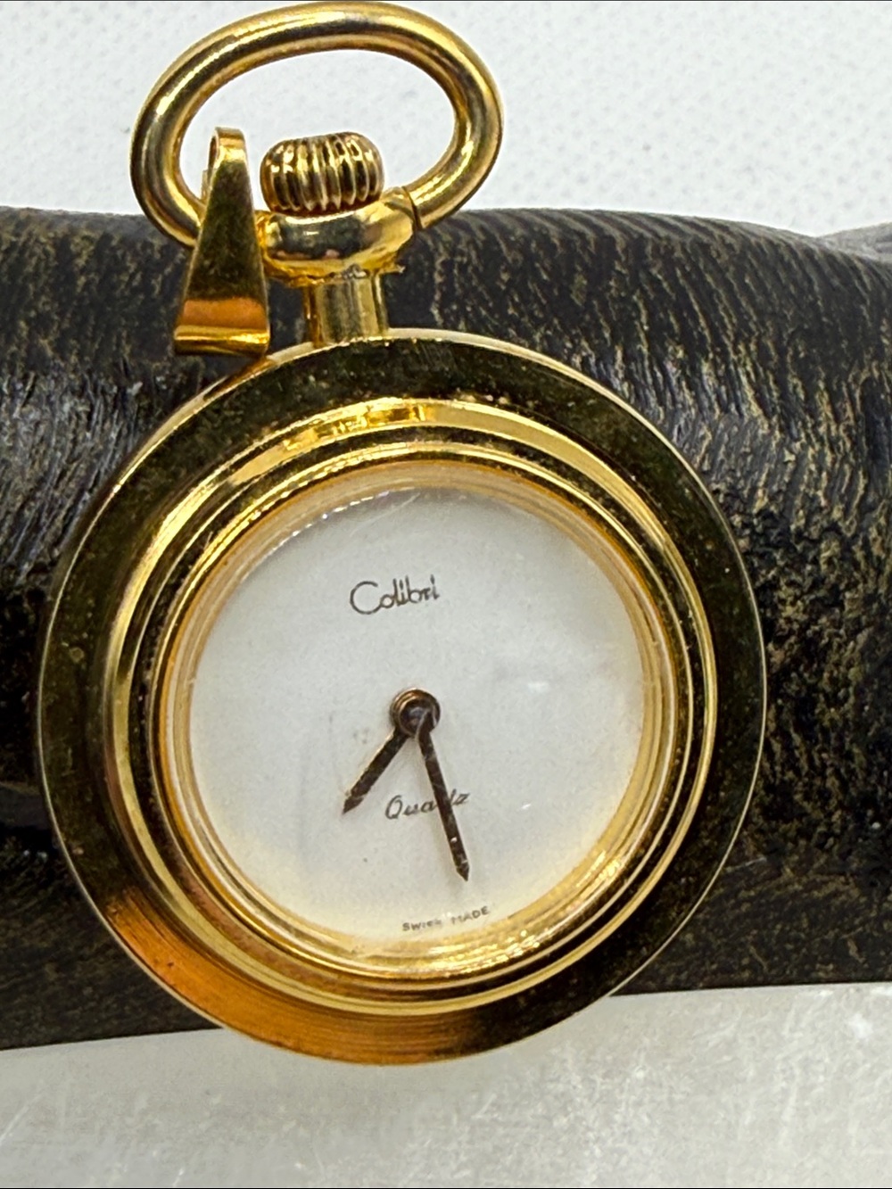 Colibri vintage Gold tone Pocket Watch Pendant charm